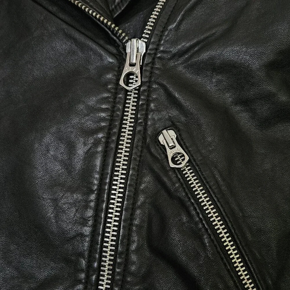 Madewell Washed Leather Jacket‎ Black Moto Biker Size XS - Picture 8 of 16